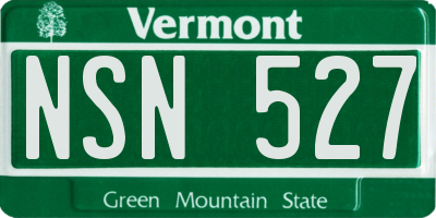VT license plate NSN527