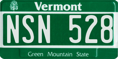 VT license plate NSN528