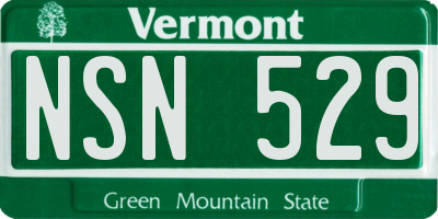 VT license plate NSN529