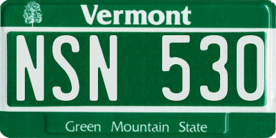 VT license plate NSN530