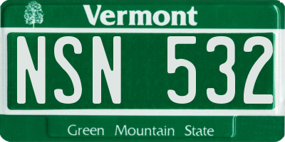 VT license plate NSN532