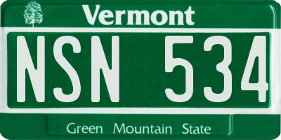 VT license plate NSN534