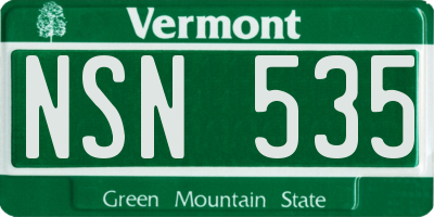 VT license plate NSN535