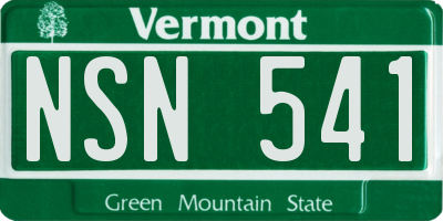VT license plate NSN541