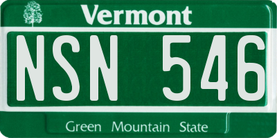 VT license plate NSN546