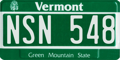 VT license plate NSN548