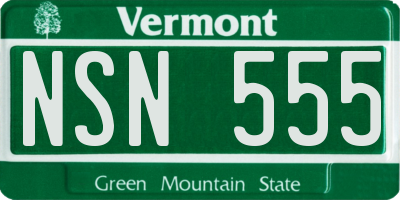 VT license plate NSN555