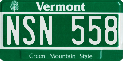 VT license plate NSN558
