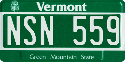 VT license plate NSN559
