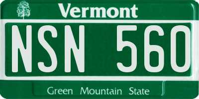 VT license plate NSN560