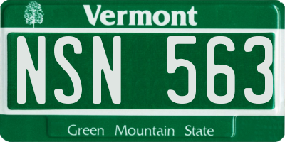 VT license plate NSN563