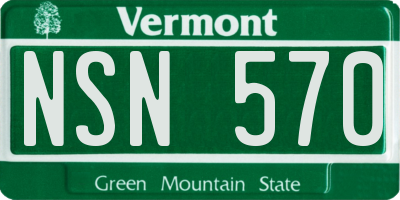 VT license plate NSN570