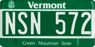 VT license plate NSN572