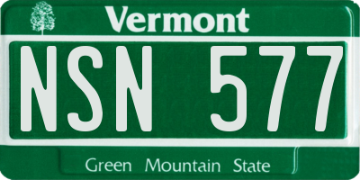 VT license plate NSN577