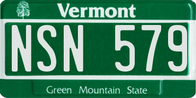 VT license plate NSN579