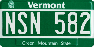 VT license plate NSN582