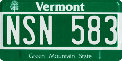 VT license plate NSN583