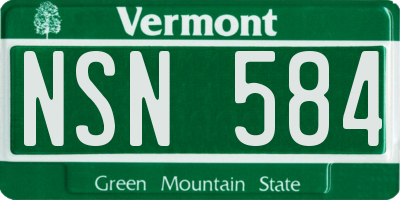 VT license plate NSN584