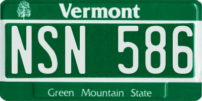VT license plate NSN586