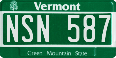 VT license plate NSN587