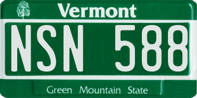 VT license plate NSN588