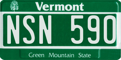 VT license plate NSN590