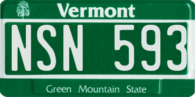 VT license plate NSN593