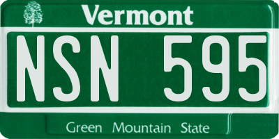 VT license plate NSN595