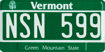 VT license plate NSN599
