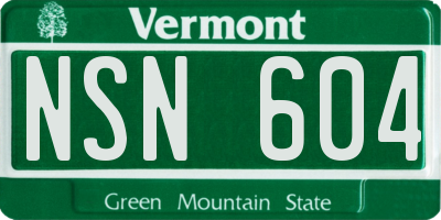 VT license plate NSN604