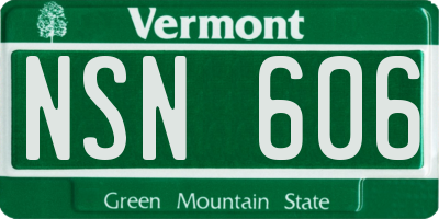 VT license plate NSN606