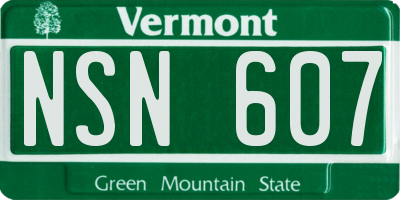 VT license plate NSN607