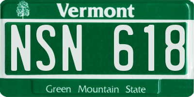 VT license plate NSN618