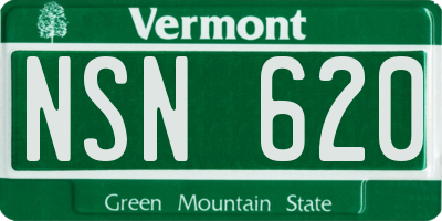 VT license plate NSN620