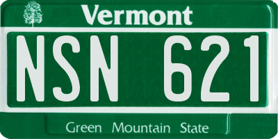 VT license plate NSN621