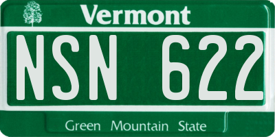 VT license plate NSN622