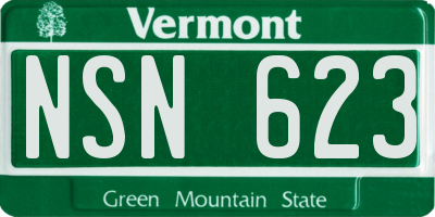 VT license plate NSN623