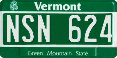 VT license plate NSN624
