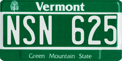 VT license plate NSN625