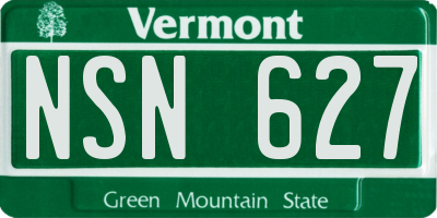 VT license plate NSN627