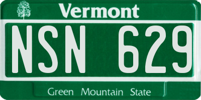 VT license plate NSN629