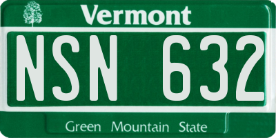 VT license plate NSN632