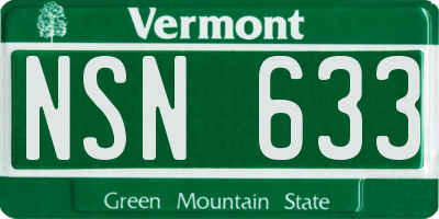VT license plate NSN633