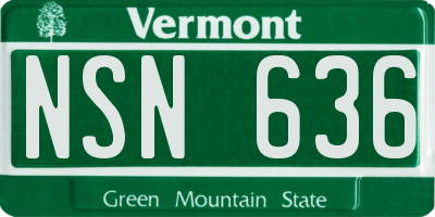 VT license plate NSN636