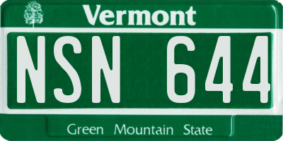 VT license plate NSN644