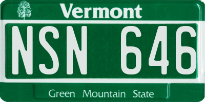 VT license plate NSN646