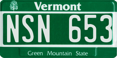 VT license plate NSN653