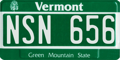 VT license plate NSN656