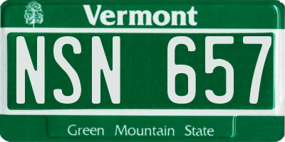 VT license plate NSN657