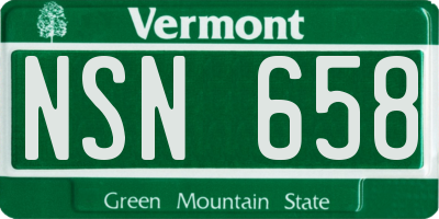VT license plate NSN658